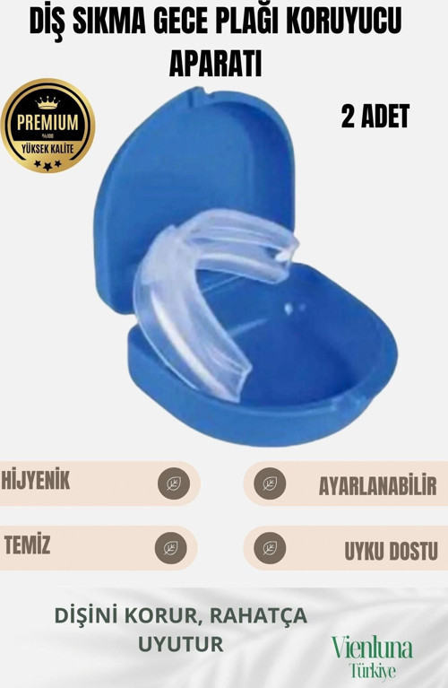 Özel İmalat 2'li Diş Çene Sıkma Muhafaza Kalıp Gece Gıcırdatma Plağı Koruyucu Dişlik Uyku Aparatı