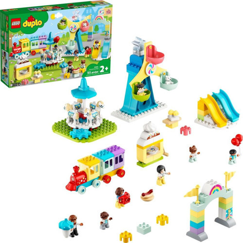 Duplo 10956 Kasabası Lunapark Tren, Dönmedolap, Atlıkarınca ( 95 Parça )