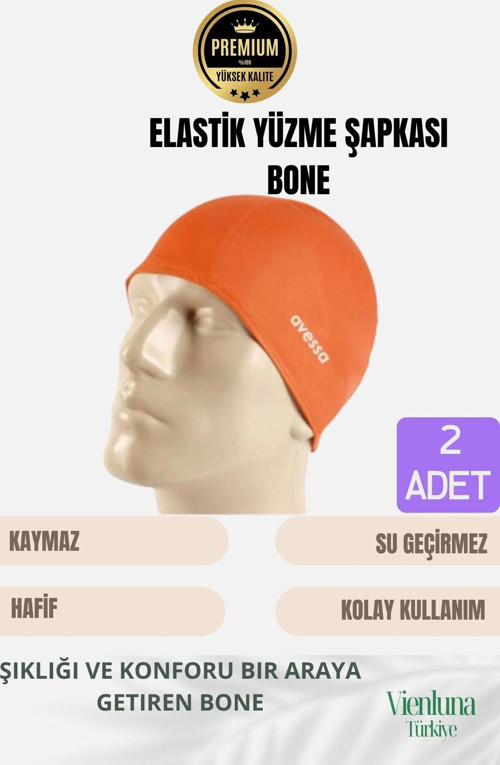 Özel Tasarım Suya Dayanıklı Silikon Havuz Deniz Kullanımına Uygun Esnek Yüzme Bonesi 2'li Set