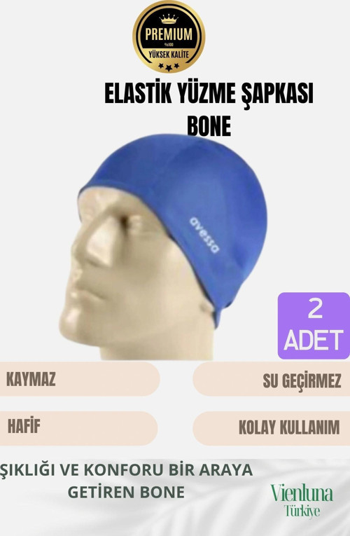 Özel Tasarım Suya Dayanıklı Silikon Havuz Deniz Kullanımına Uygun Esnek Yüzme Bonesi 2'li Set