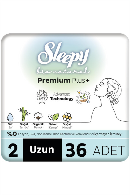Bio Natural Premium Plus Hijyenik Ped Mega Paket Uzun 36 Adet