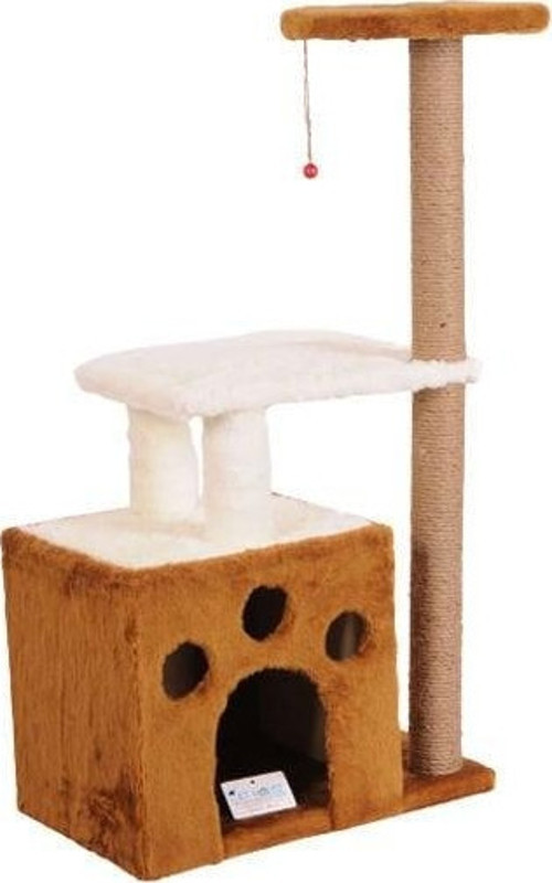 S02 Yuvalı Kedi Tırmalama Evi Kahverengi 97 Cm