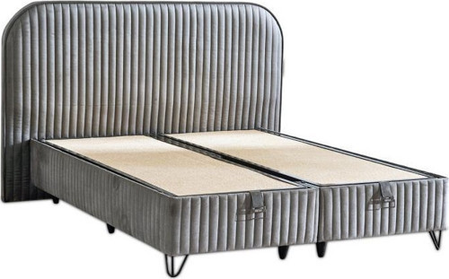 Line Visco Lüks Baza ve Başlık Seti 150x200 cm Çift Kişilik Baza ve Başlık Takımı Koyu Gri Babyface