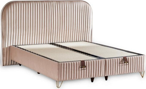 Line Visco Lüks Baza ve Başlık Seti 160x200 cm Çift Kişilik Baza ve Başlık Takımı Krem Babyface