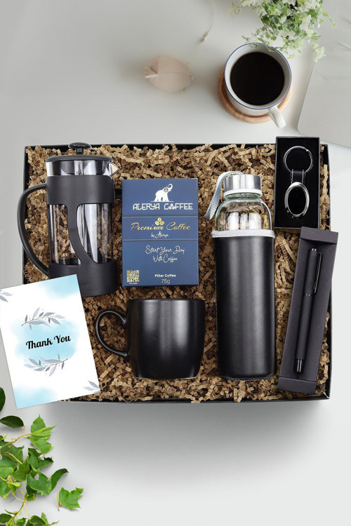 Mat Roller Kalem & Deri Kılıf Cam Matara & Kupa & French Press & Premium Filtre Kahve & Anahtarlık