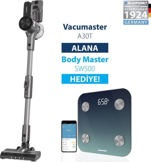 A30T Vacumaster Kablosuz Dikey Süpürge + SW500 Body Master Smart Tartı