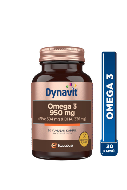 Omega 3 950 mg 30 Yumuşak Kapsül - Yüksek EPA & DHA -1400mg Balık Yağı-Fish Oil Kalp Sağlığı