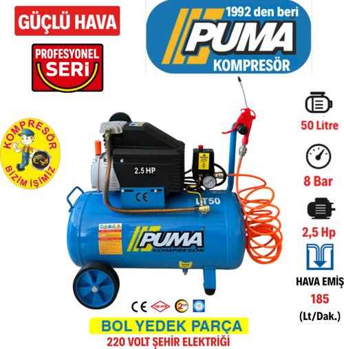 50 Lt Hava Kompresörü (2,5HP)