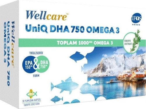 Uniq Dha 750 Omega 3 1000 Mg Takviye Edici Gıda 30 Yumuşak Kapsül