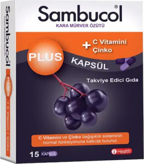 Plus Kara Mürver + C Vitamini Çinko 15 Kapsül