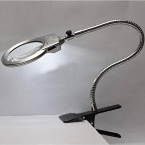 Işıklı Büyüteç Tamirci Büyüteci Çalışma Lambası Lup Mercek 130Mm