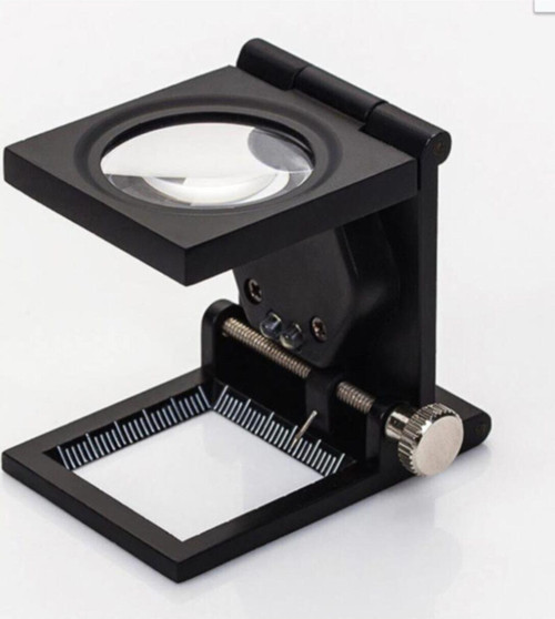 10X Katlanır Sayaçlı Metal Lüp 28Mm 2 Led Işıklı Büyüteç Tekstil