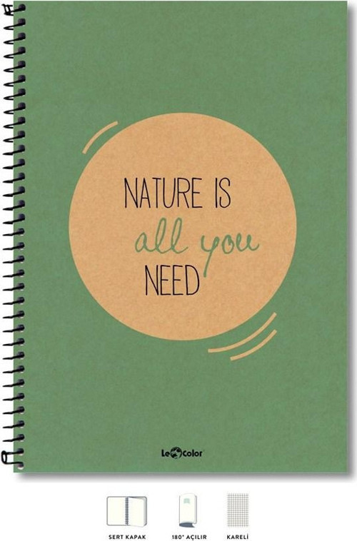 A4 Defter Kareli 200 syf Yeşil Eco