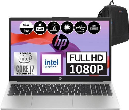 250 G10 Intel Core I7 1355U 16GB 512GB SSD Intel® Iris® Xᵉ Windows 11 Pro 15.6" Fhd Taşınabilir Bilgisayar 9G1E6ETP06 + Weblegelsin Çanta