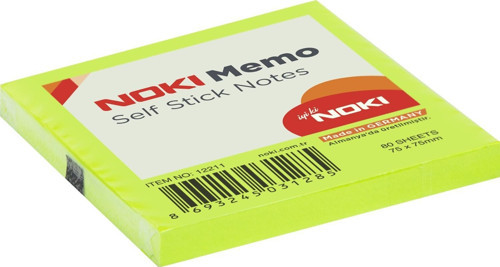 Postit 75 MM x 75 MM Yapışkanlı Postit Not Kağıdı 80 Yaprak Yeşil (12 Li Paket)