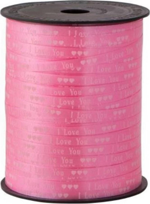 Rabant (Rafya) 5 MM x 200 Metre Pembe I Love You Yazılı Rafya