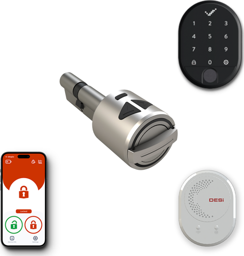 DESi Utopic R+ Akıllı Kilit IOS/Android & Uyumlu Akıllı Köprü & Parmak İzi Okuyucu ve Dahili Tuş Takımlı Set