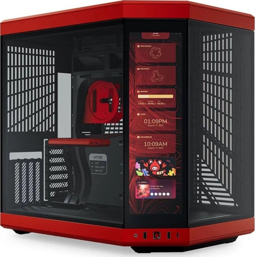 Y70 Touch Black Cherry Temperli Cam USB 3.2 E-ATX Dual Chamber Mid Tower Dokunmatik Ekranlı Gaming Kasa (CS-HYTE-Y70TTI-RB)