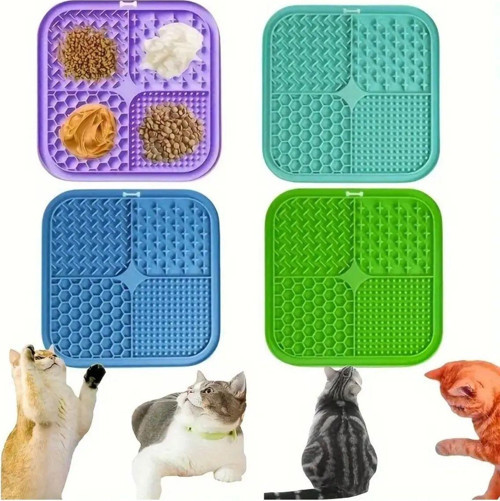 Köpek Ve Kedi İçin Yavaş Yeme Katı Gıda Ve Sıvı Yeme Kabı Ve Yalama Matı 1 Adet 20X20