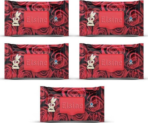 5 Paket Red Rose Islak Mendil 90 Adet Kapaklı Gül Kokulu