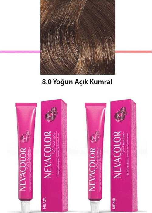 Mbb E-Ticaret 2 Li Set Premium 8.0 Yoğun Açık Kumral - Kalıcı Krem Saç Boyası 2 X 50 G Tüp