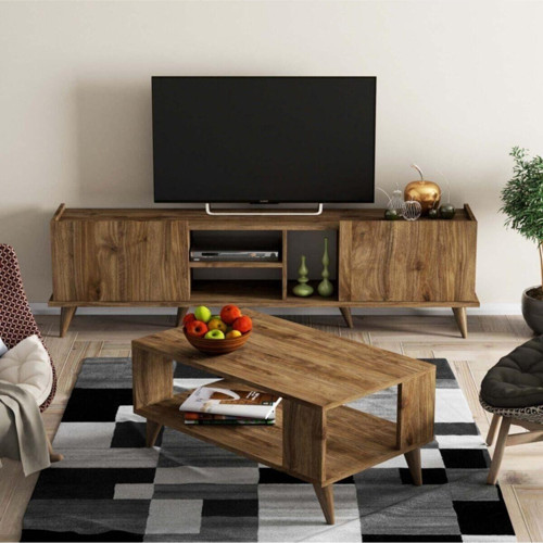 Set 1310 - 2022 Elegante 180 cm Tv Ünitesi Ve City Orta Sehpa Takımı Amalfi