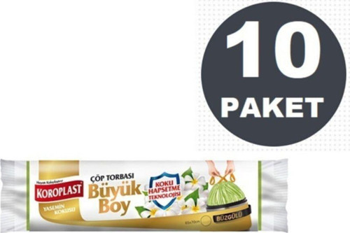 Koku Hapsetme Yasemin Büzgülü Büyük Boy Çöp Torbası X 10 Paket