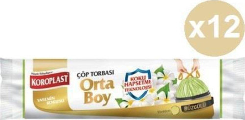Yasemin Büzgülü Orta Çöp Torbası 15'Li X 12 Paket