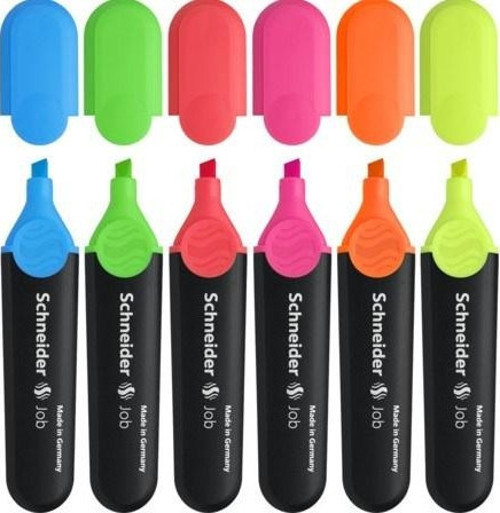 Schneıder Job 150 Neon Fosforlu Kalem 6Lı Set Kutulu / 115096