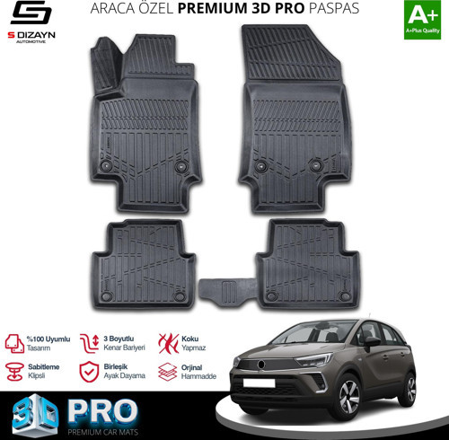 Opel Crossland 3D Pro Havuzlu Paspas 2020 Üzeri A+ Kalite