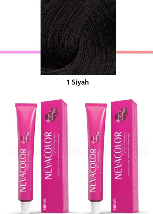 Mbb E-Ticaret 2 Li Set Premium 1 Siyah - Kalıcı Krem Saç Boyası 2 X 50 G Tüp