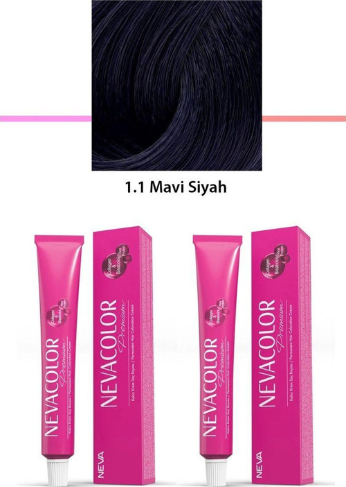 Mbb E-Ticaret 2 Li Set Premium 1.1 Mavi Siyah - Kalıcı Krem Saç Boyası 2 X 50 G Tüp