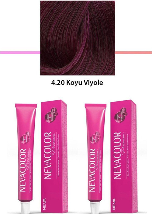 Mbb E-Ticaret 2 Li Set Premium 4.20 Koyu Viyole - Kalıcı Krem Saç Boyası 2 X 50 G Tüp