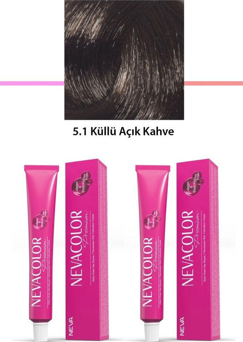 Mbb E-Ticaret 2 Li Set Premium 5.1 Küllü Açık Kahve - Kalıcı Krem Saç Boyası 2 X 50 G Tüp