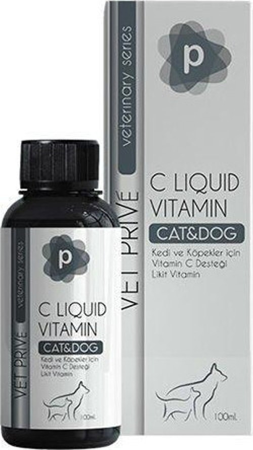 Veterinary C Liquid Kedi ve Köpekler için C Vitamini Desteği Likit Vitamin 100 Ml - Petshopundan