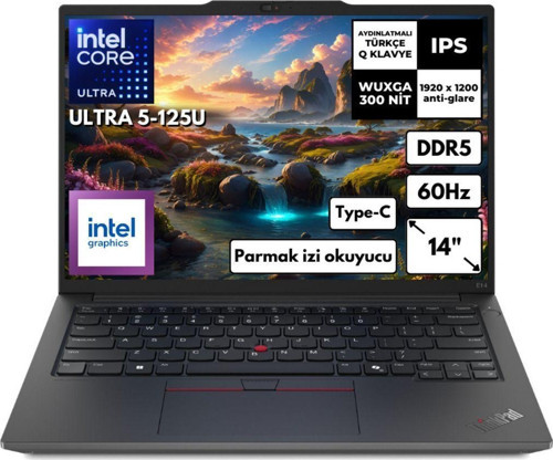 Thinkpad E14 Gen 6 Ultra 5-125U 64 Gb Ram 1 Tb Ssd 14" Windows 11 Pro 21M7002Ptx Kt12