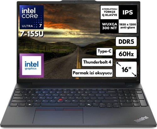 Thinkpad E16 G2 Ultra 7-155U 32 Gb Ram 2 Tb Ssd 16" Windows 11 Pro 21Mbstky42 Kt14