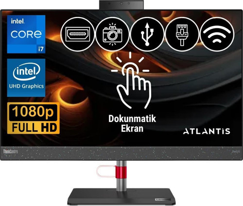 ThinkCentre Neo 50A i7-13700H 32GB 256GB M.2 SSD 12K9004CTR ATL8 23.8" Fdos Dokunmatik All In One Bilgisayar