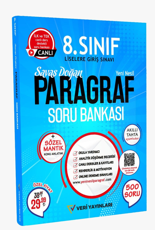 Veri Yayınları 8.Sınıf Paragraf Yeni Nesil Soru Bankası