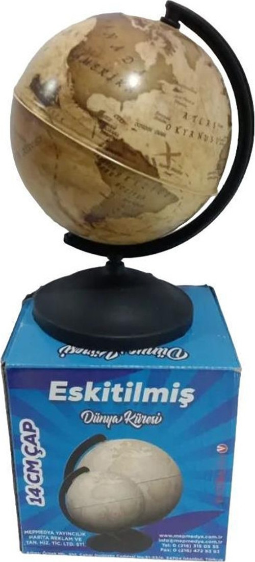 Eskitilmiş Dünya Küresi 14cm