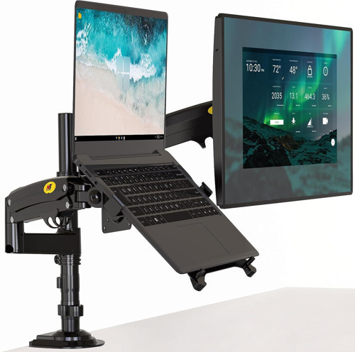 Nb North Bayou H180-FP Amortisörlü 17-27 " Monitör Tutucu Ve 10-17"Laptop Standı