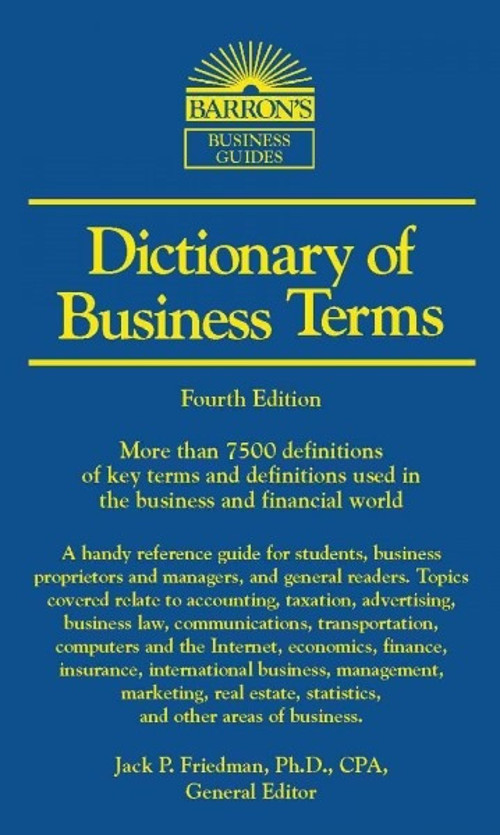 Barron'S Dıctıonary Of Busıness Terms - Barrons