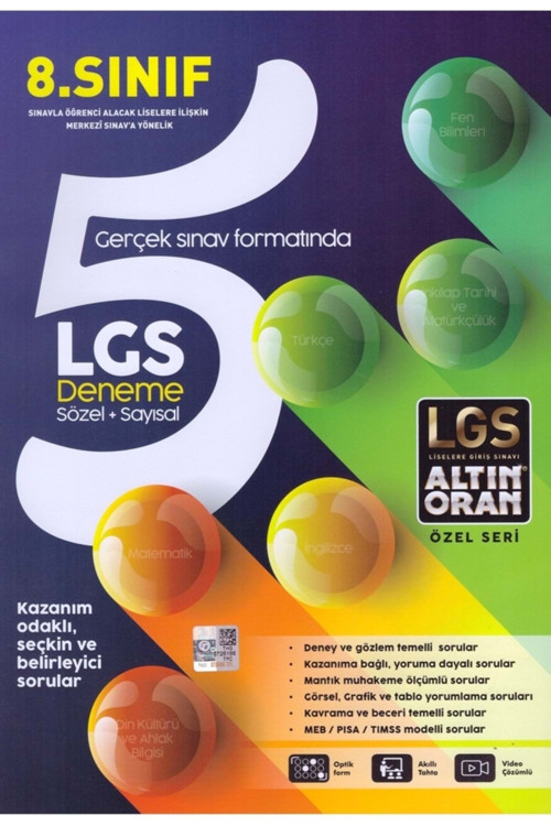 Altın Oran 8. Sınıf Lgs 5 Deneme Sözel Sayısal - Altın Oran Yayınları
