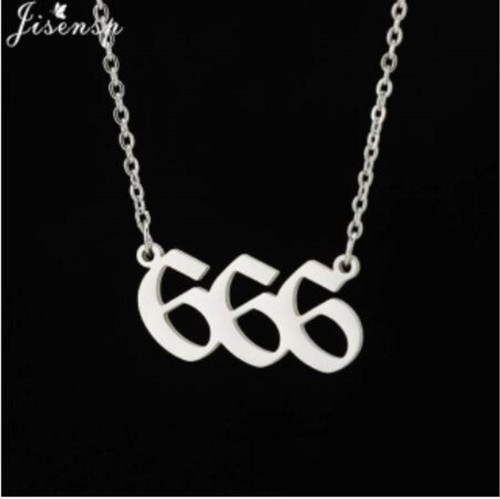 666 Melek Sayısı Gümüş Renk Kolye Aksesuar Şık Takı Kolye Süs