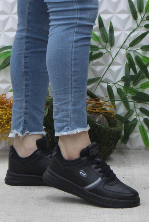 Row Luna Siyah Rahat Hafif Sneaker Kadın Spor Ayakkabı