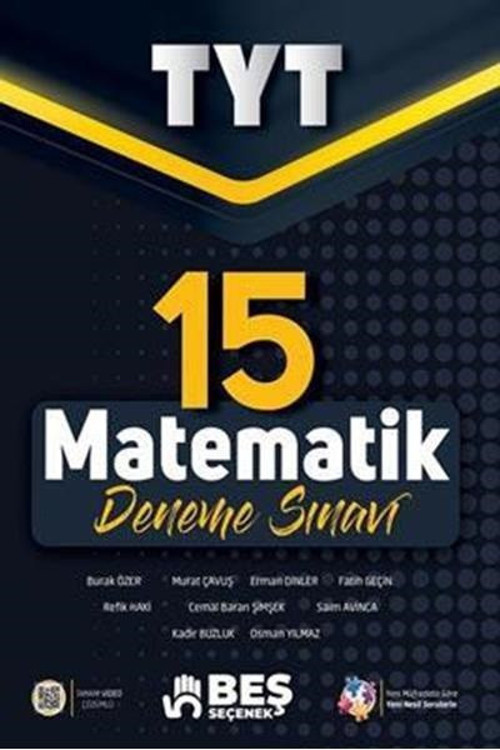 Beş Seçenek Yayınları Beş Seçenek Yks Tyt Matematik 15 Deneme Sınavı Video Çözümlü -