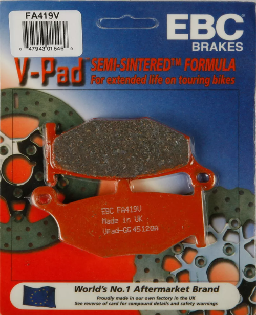 Fa419V 2006-2010 Suzuki GSX-R 750 Srad Uyumlu Arka Fren Balatası Yarı Sinterli Balata