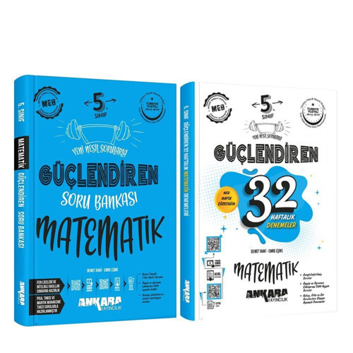 Ankara Yayıncılık 5.Sınıf Matematik Güçlendiren Soru Bankası ve 32 Haftalık Deneme Seti 2 Kitap