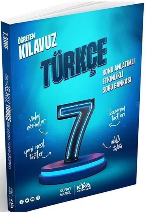 7. Sınıf Türkçe Öğreten Kılavuz Konu Anlatımlı Etkinlikli Soru Bankası KVA Yayınları