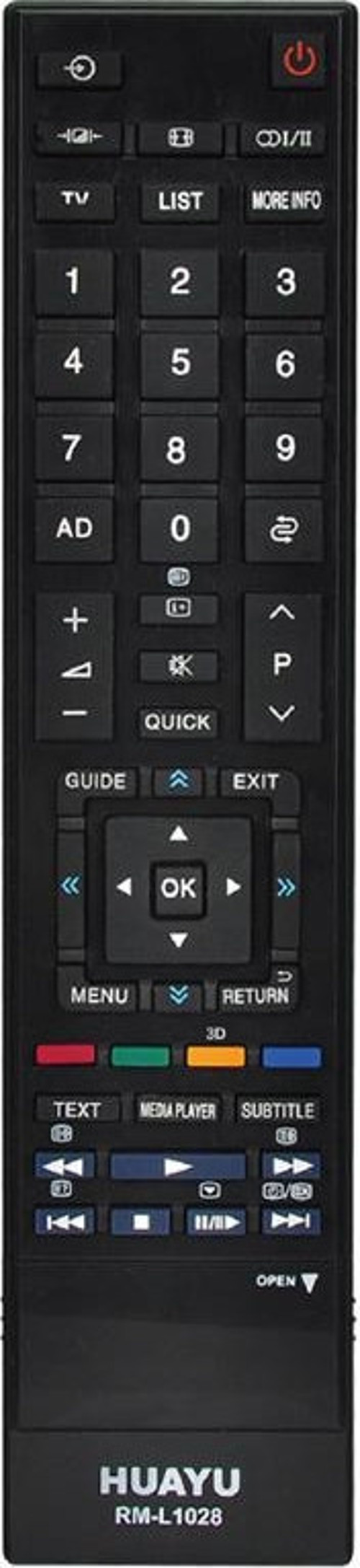 HUAYU KL RM-L1028 3D TOSHIBA BLİSTERLİ LCD LED TV KUMANDA TÜM MODELLER